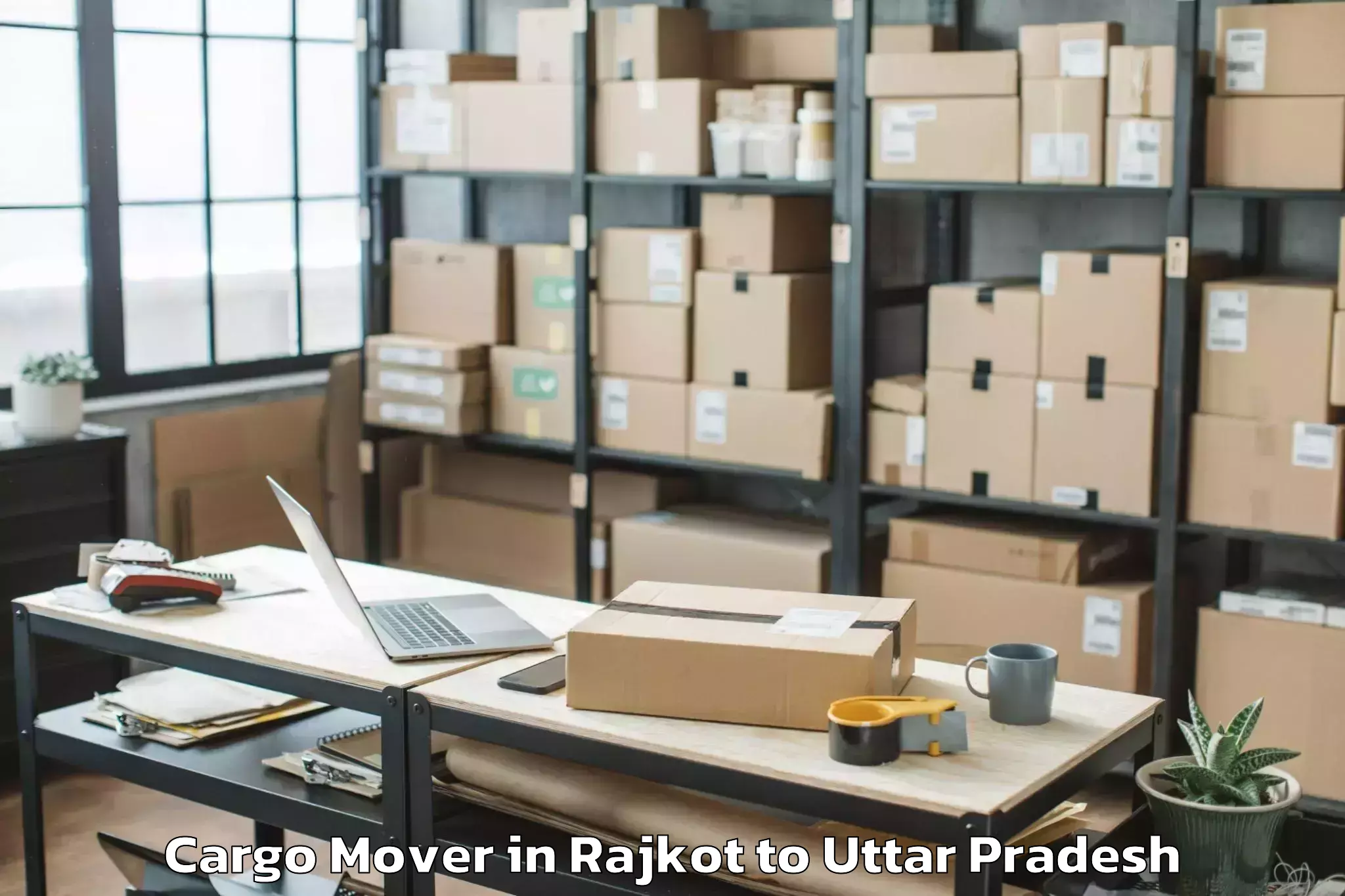 Book Rajkot to Garautha Cargo Mover Online